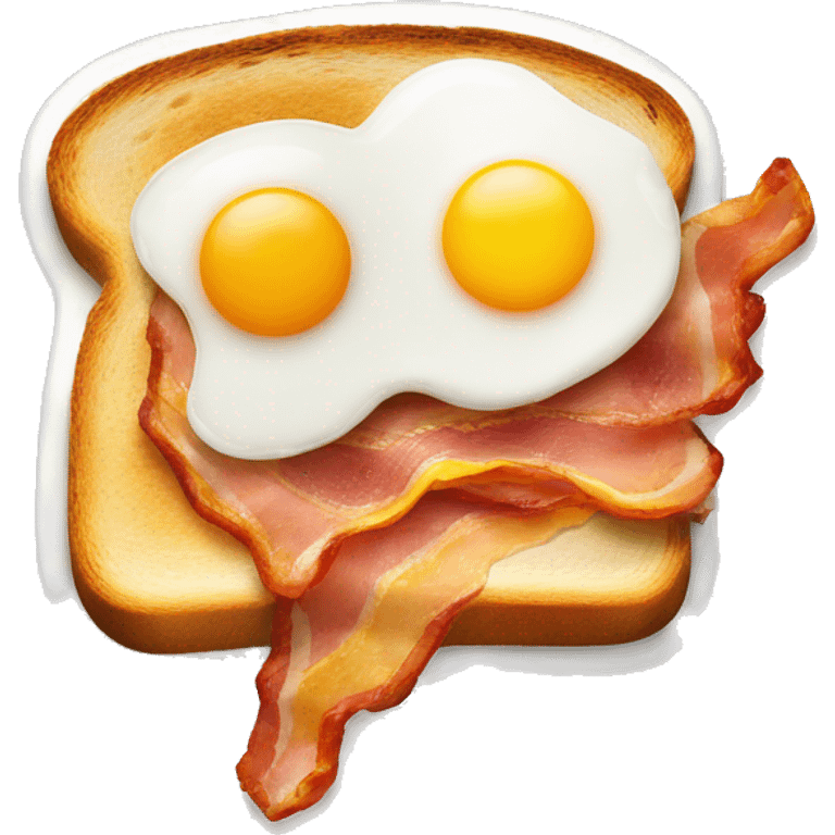 toast with fried egg and bacon  emoji