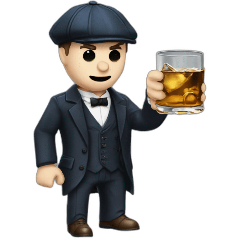 Tommy shelby peaky blinders Ak-47 drinking whisky emoji