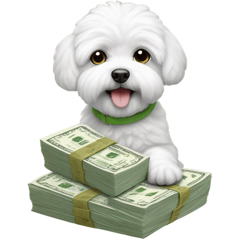 Maltese Bichon buying with money  emoji