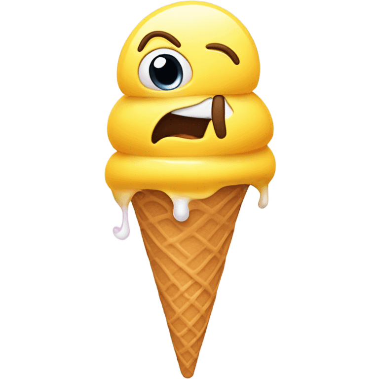 yellow emoji chocking on ice cream  emoji