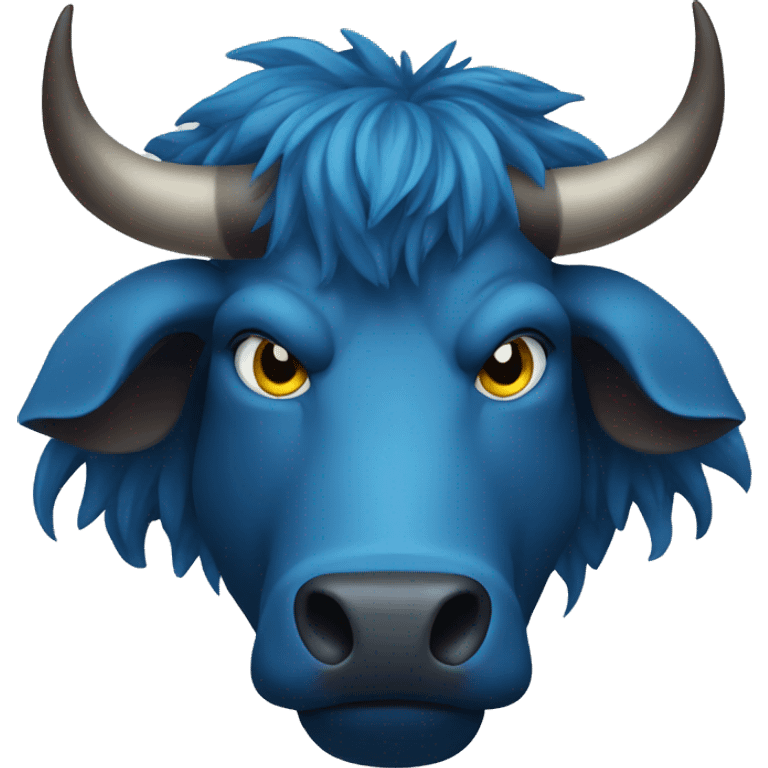 mean blue ox emoji