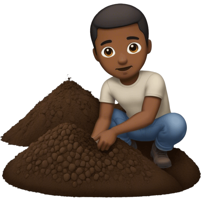 Black man and dirt emoji