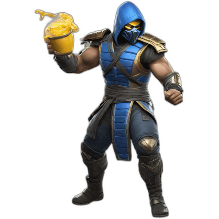 sub zero de mk11 tomando mate con scorpion emoji