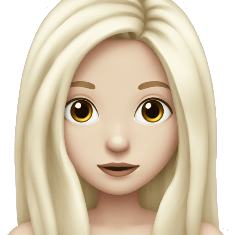 Pretty girl with pale skin and black long hair emoji