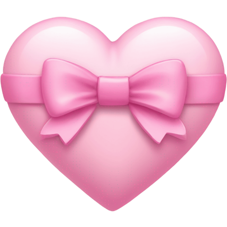 Light pink heart with little pink bow emoji