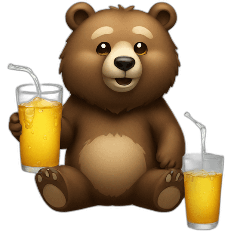 bear drinking emoji