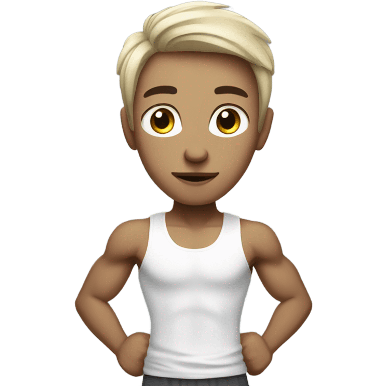 motivated skinny white skin color gym member emoji