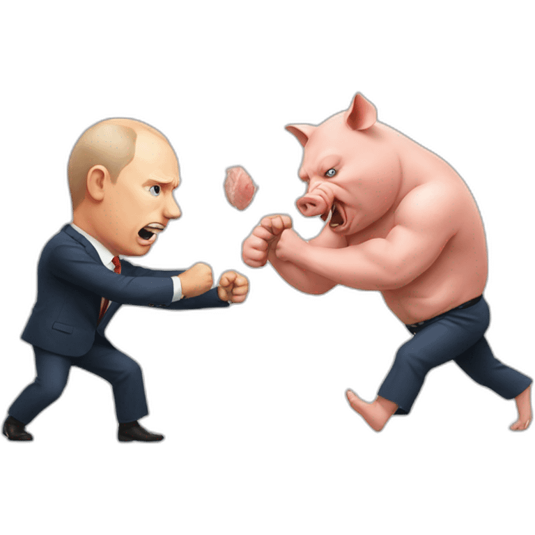 Pig fight putin emoji