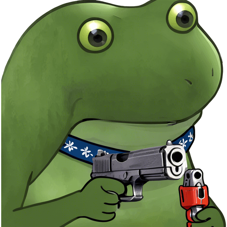 Frog with gun emoji