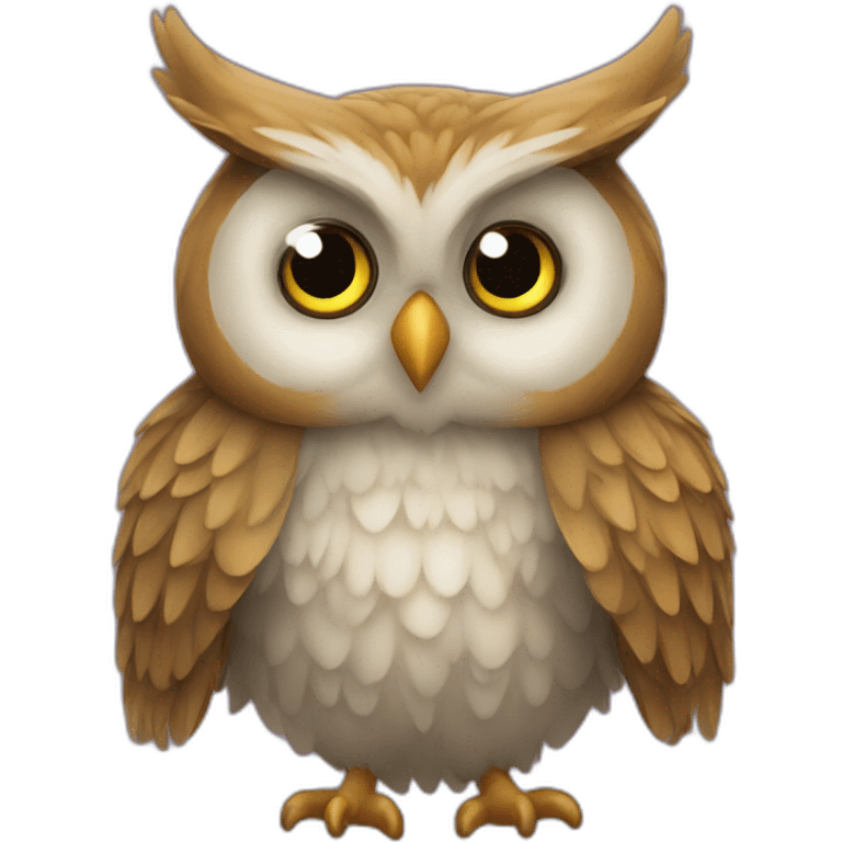 Hibou sur un hibou emoji