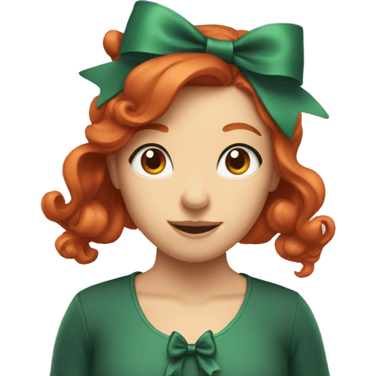 Redhead with a bow emoji