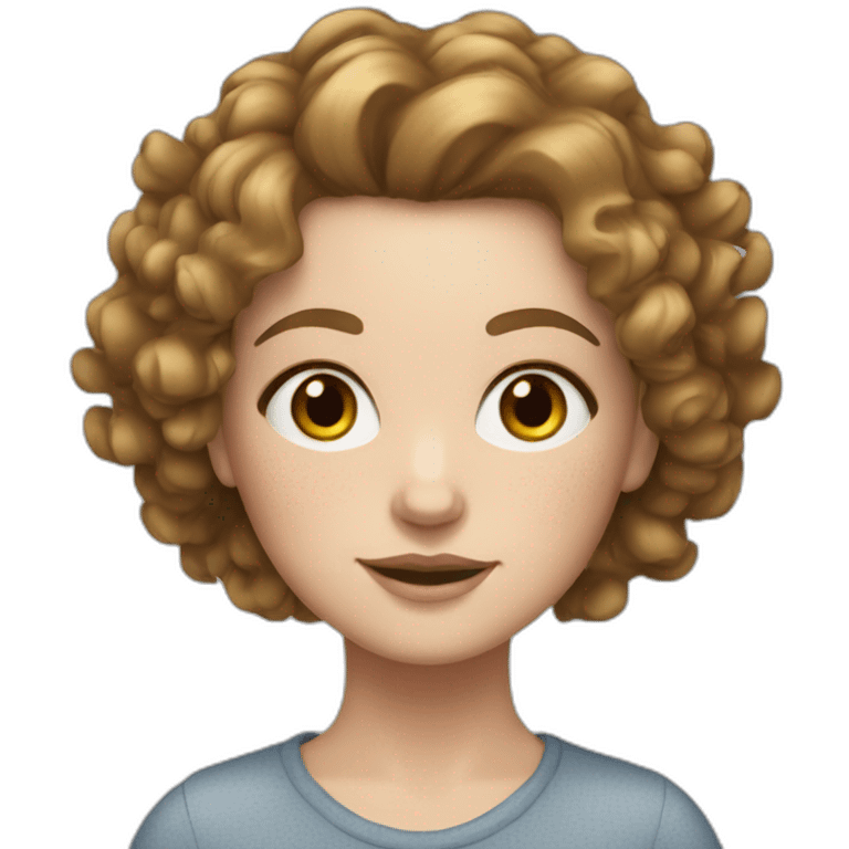 WHITE GIRL WITH BRUNNET, CURLY HAIR AND A LIGHT SPRAY OF FRECKLES emoji