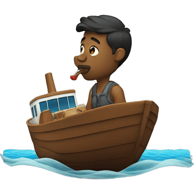 A man kissing a boat  emoji