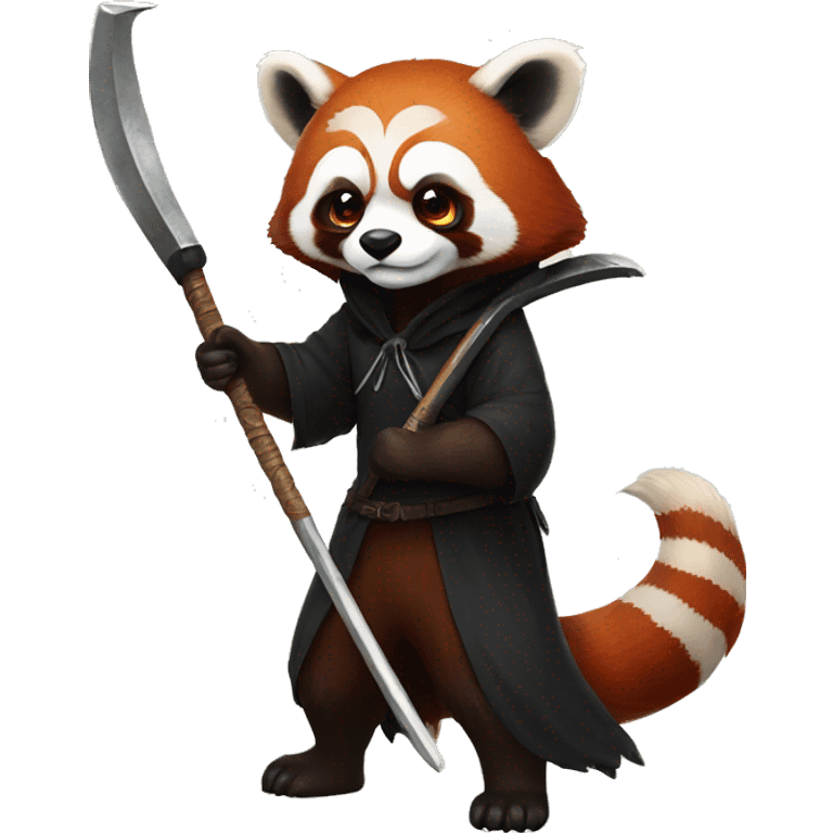 red panda as reaper with scythe emoji