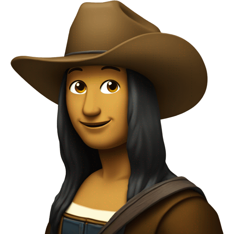 Mona Lisa with a cowboy hat emoji