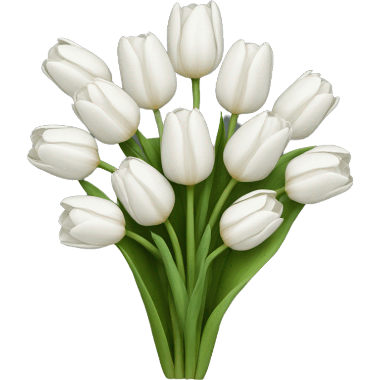 white tulip bouquet  emoji