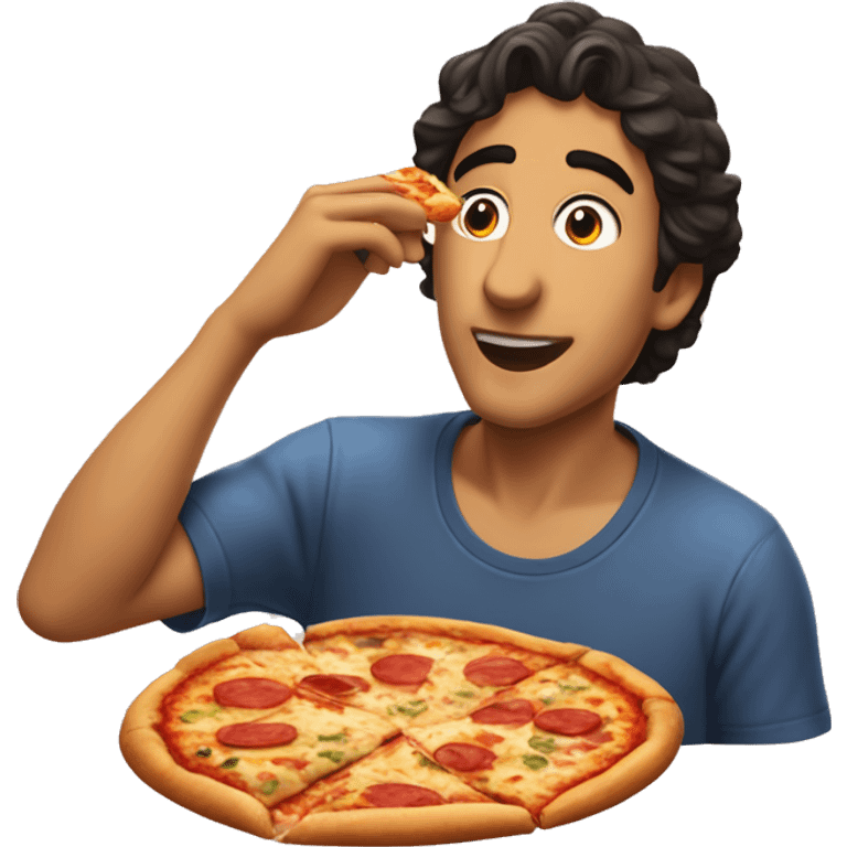 Gabriel Attal qui mange une pizza emoji