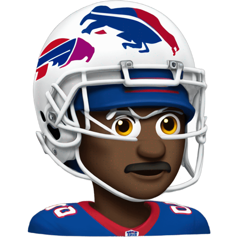 Kc chief wearing a Buffalo Bills helmet  emoji