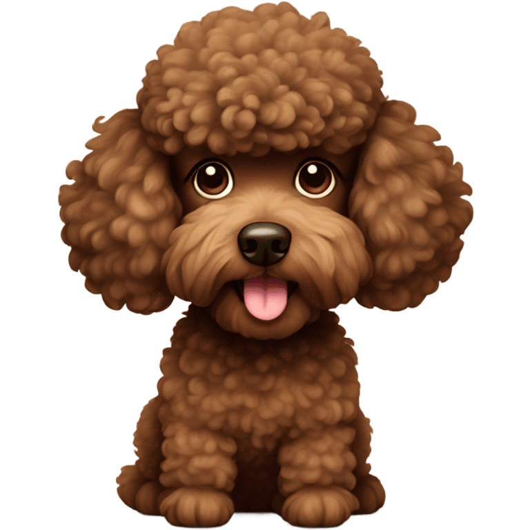 Brown fluffy poodle dog emoji