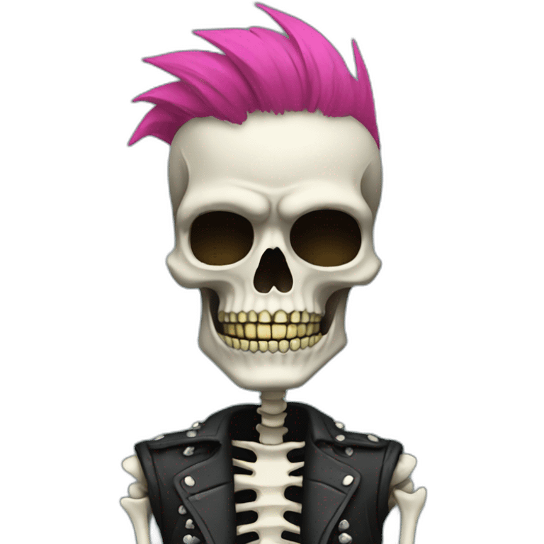 Punk skeleton emoji