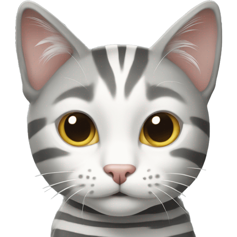 Striped gray-white cat emoji