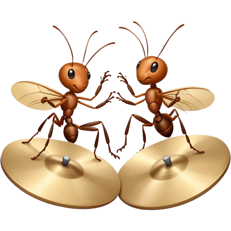 An ant clashing two cymbals together  emoji