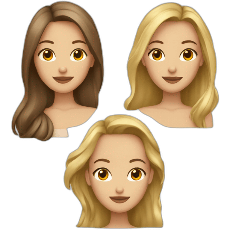 4 filles une blonde et 3 brune qui sont côté à cote emoji