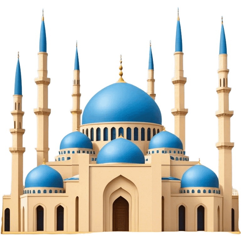 Mohammad Al-Amin Mosque Emoji of Beirut – Featuring its blue dome, tall minarets, and Arabic calligraphy. emoji