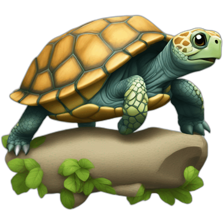 Tortue sur singe emoji