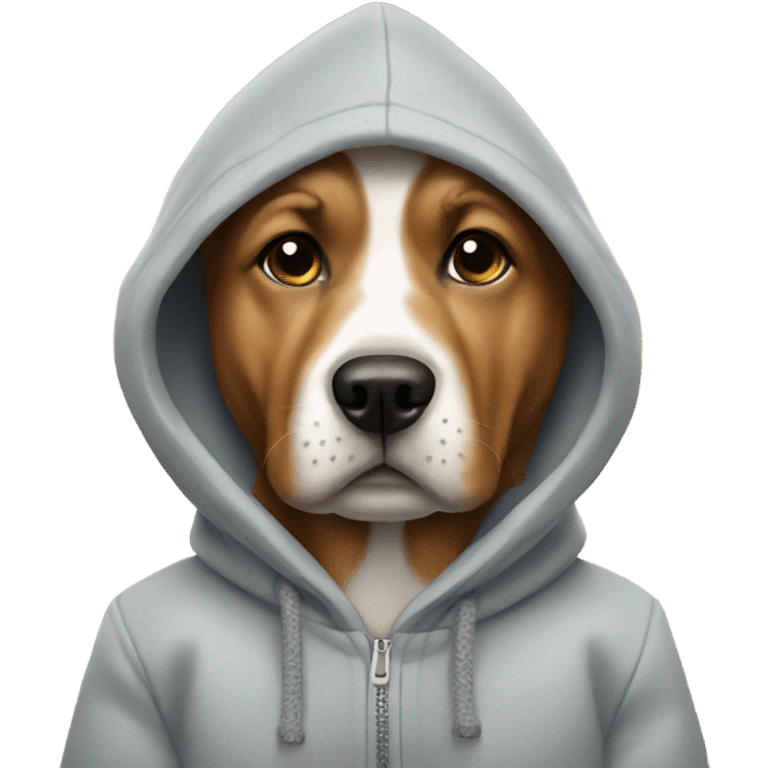 Dog wearing hoodie emoji