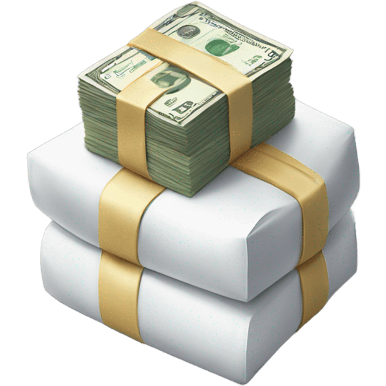 stack of money wrapped in white  emoji