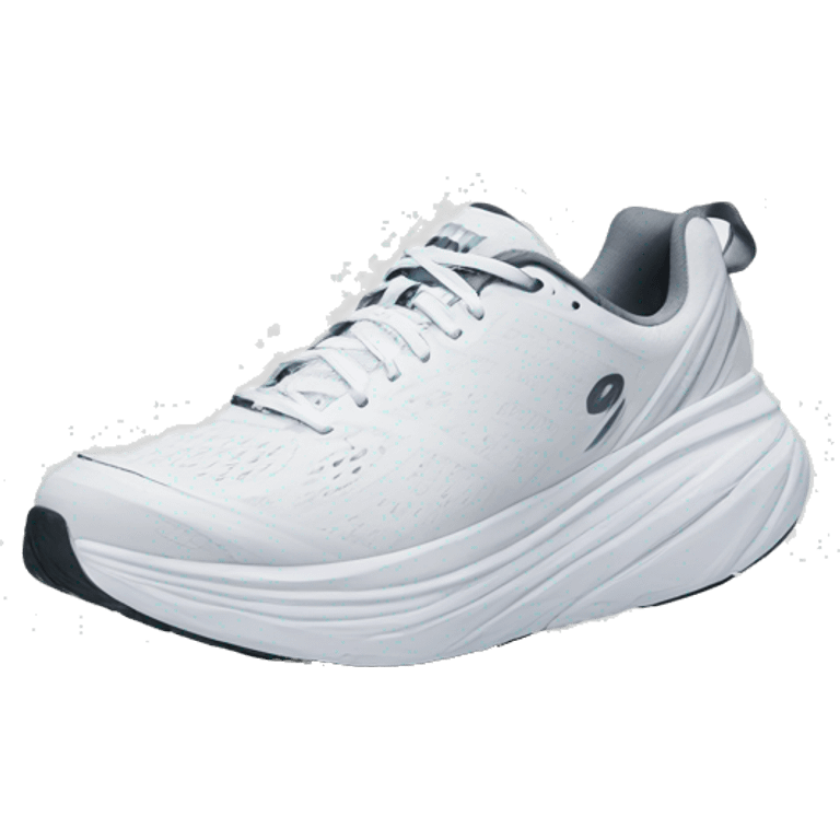 Hoka one one white sneakers  emoji