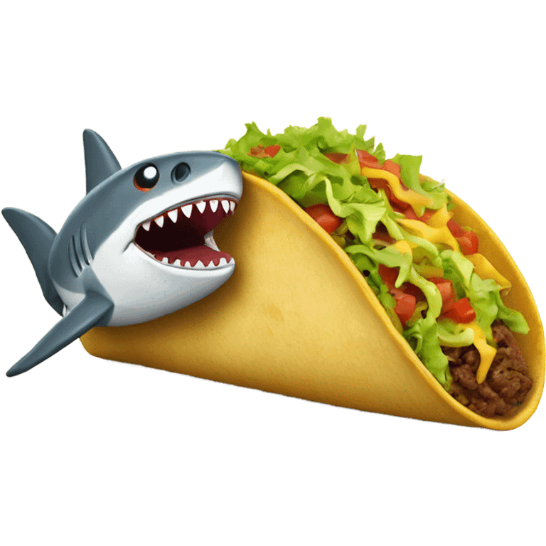 taco with shark emoji