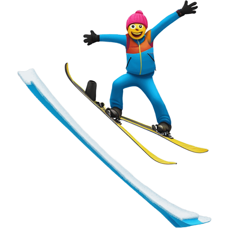 Going huge on a ski jump emoji