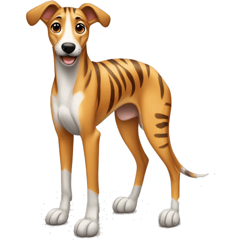 Fawn tiger greyhound sit emoji