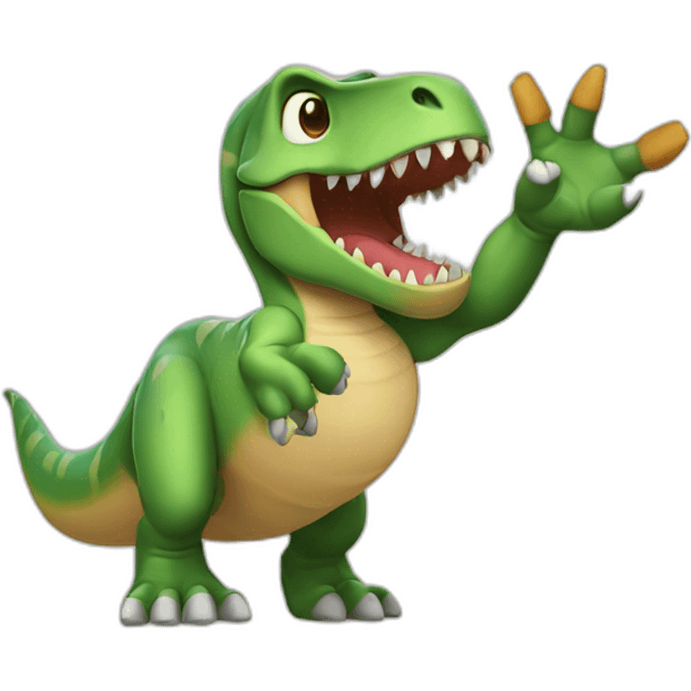 tyrannosaurus rex high-five emoji