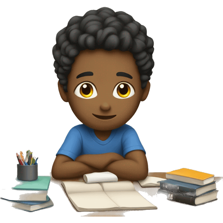 boy doing homework emoji