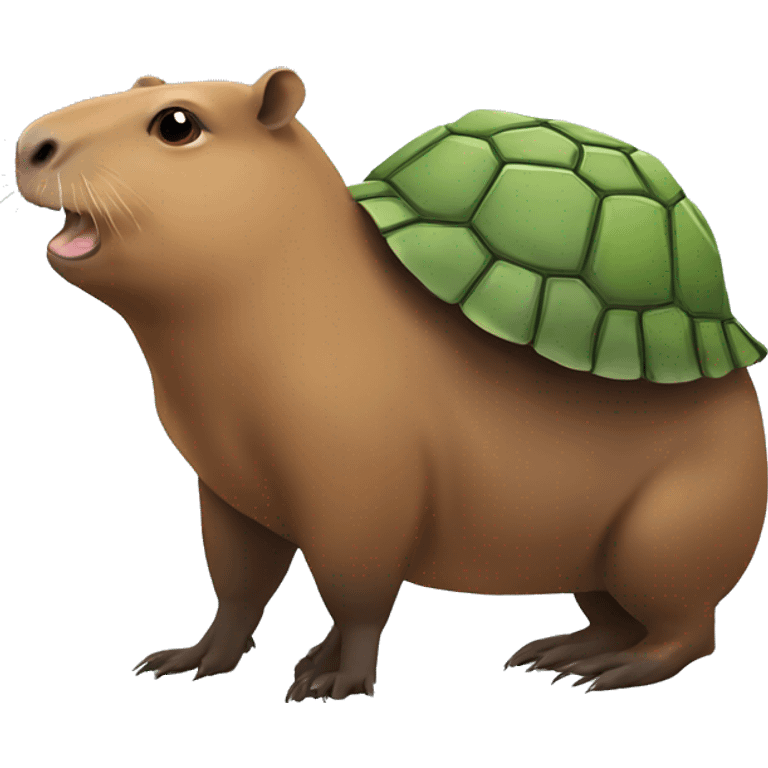 Capybara rising a tortoise  emoji