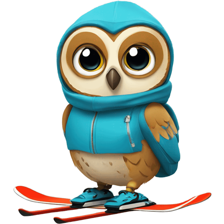 An owl skiing emoji