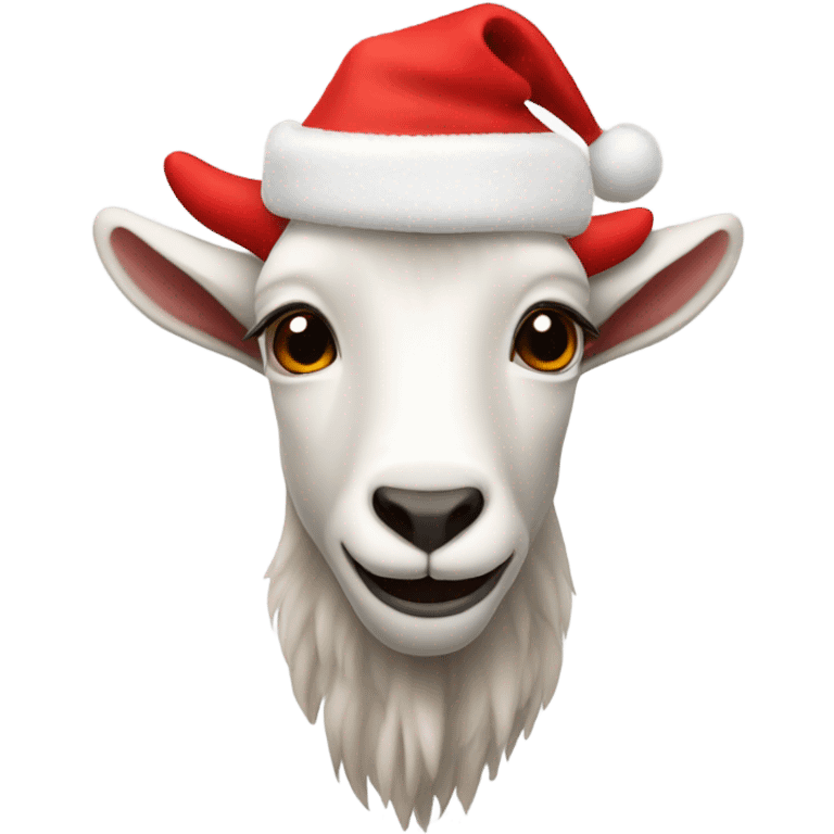 Mountain goat with Santa hat emoji