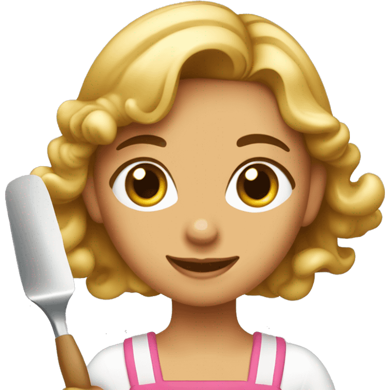 jeune fille patissiere avec une spatule emoji