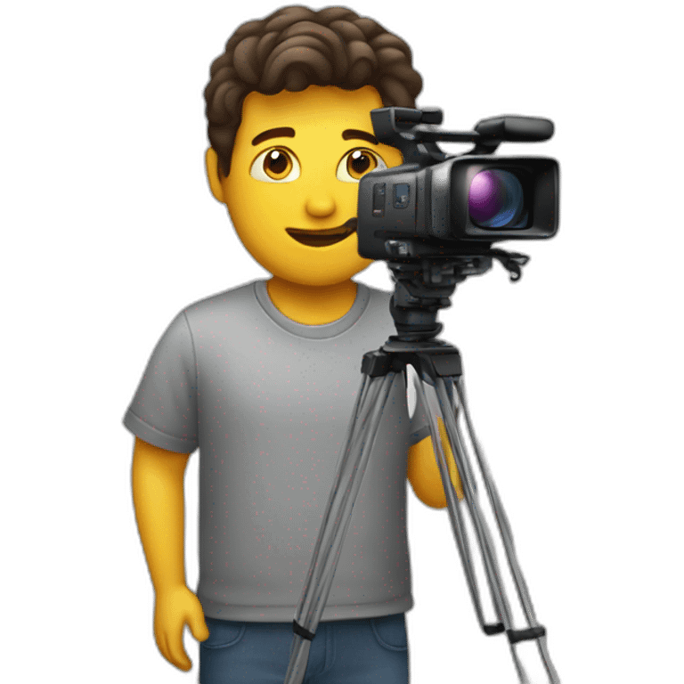 a male behind a cinema camera emoji