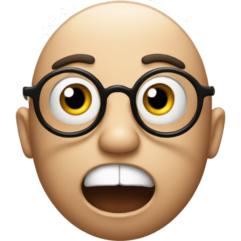 shocked emoji with round glasses emoji