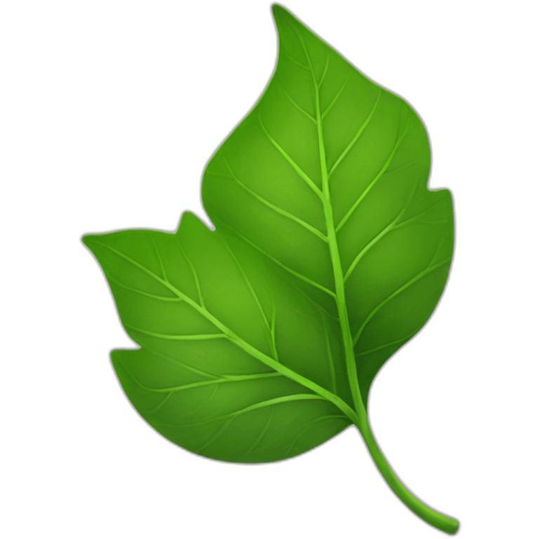 curved green leaf emoji