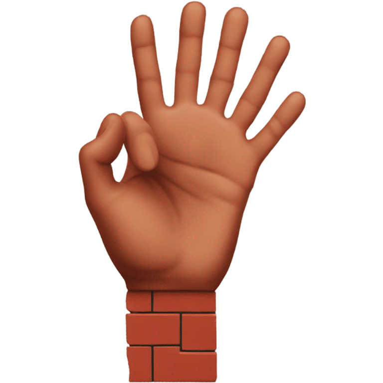 A hand holding a brick  emoji