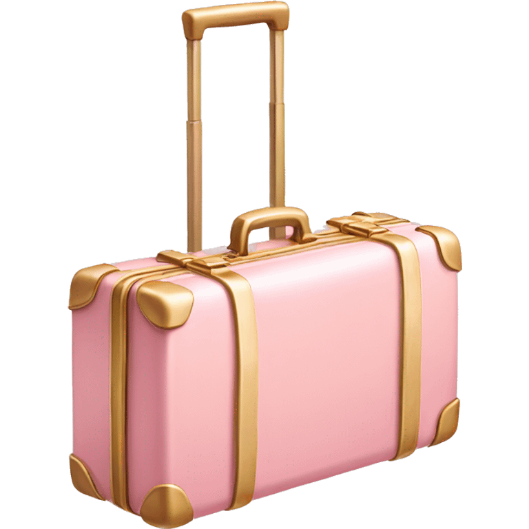 Light pink golden suit case  emoji