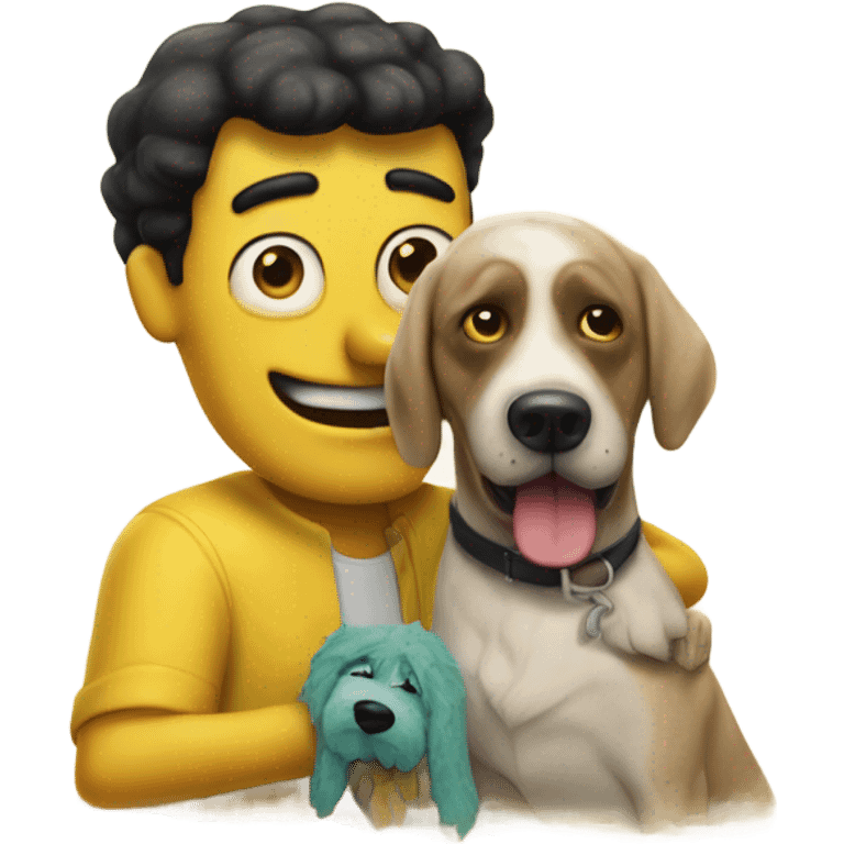 Bob esponja con un perro emoji