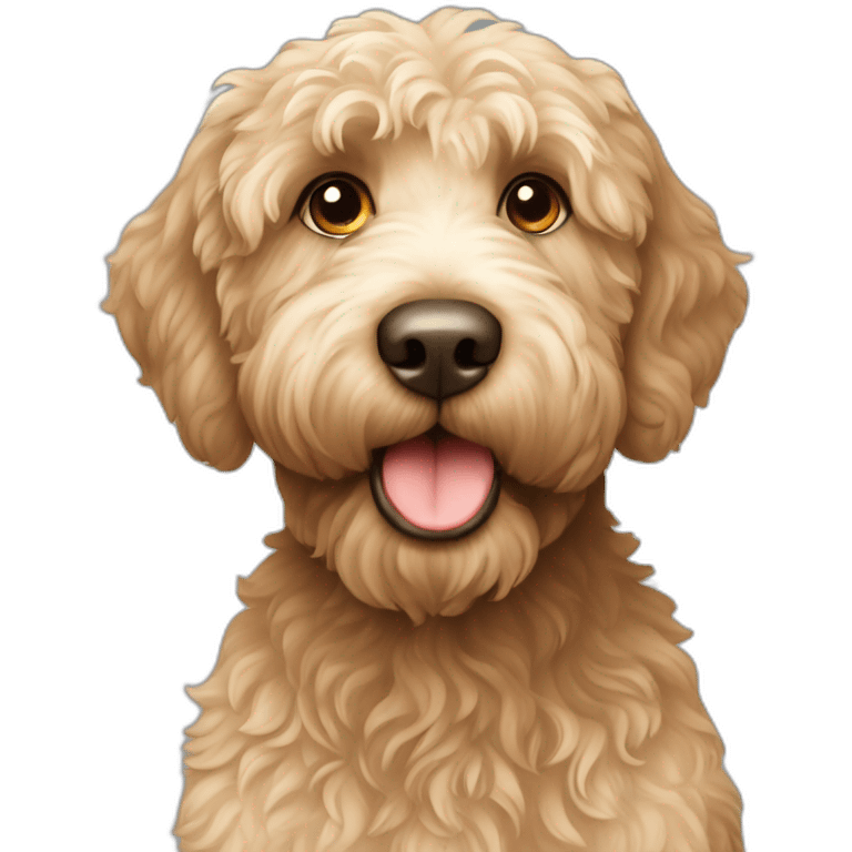 Labradoodle assis emoji