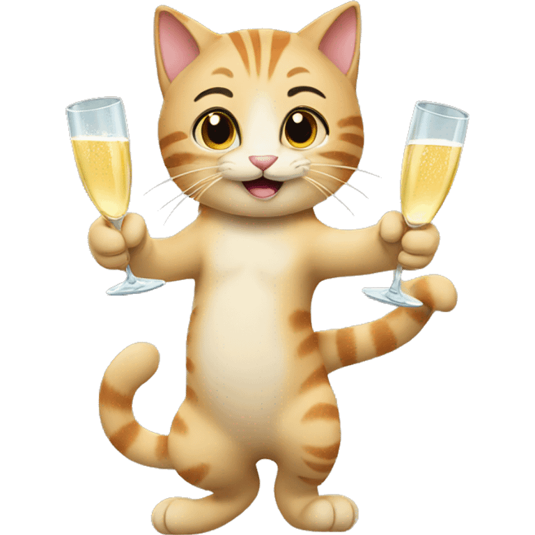 cats cheers champagne emoji