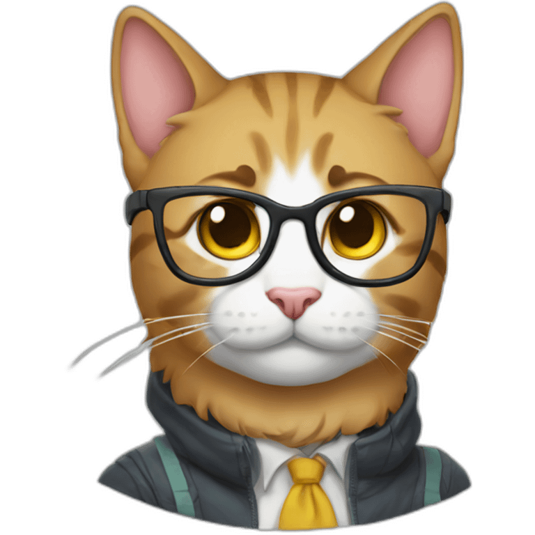 Nerd cat emoji